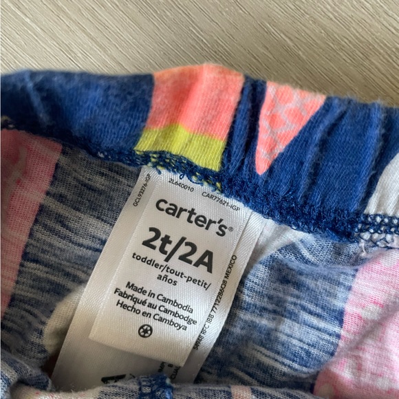 CARTERS Shorts Ice Cream Ruffle Blue Summer Toddler Girl Size 2T - Picture 3 of 4